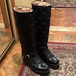 Gucci Quilted Knee-High Boots
